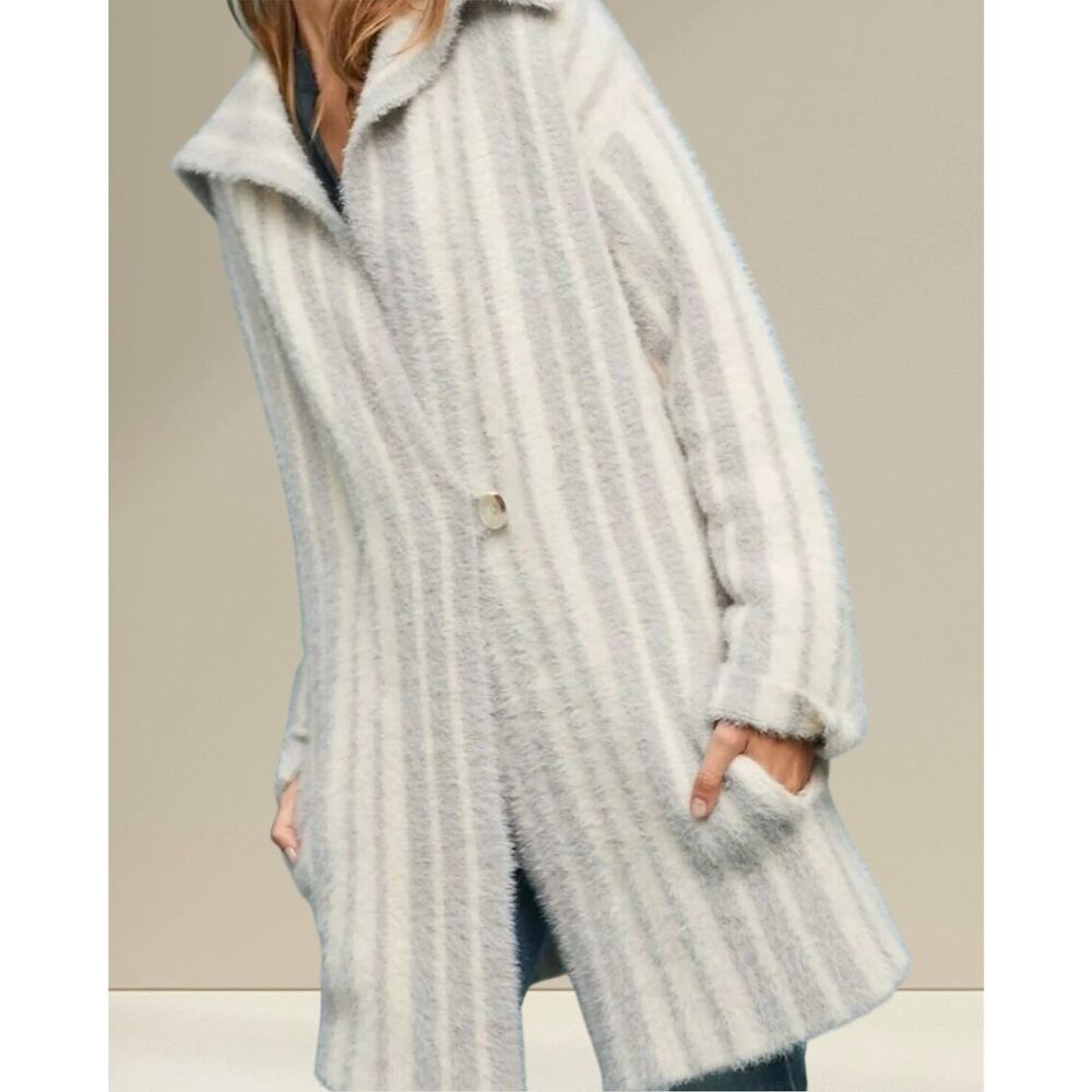 Anthropologie Moth Size Medium Wool Alpaca Blend Long Line Soft Sweater Coat